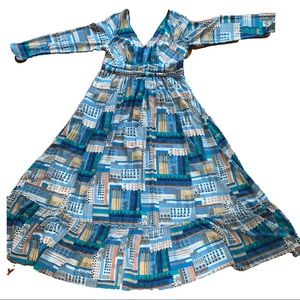 Ruched pleat crepe maxi dress